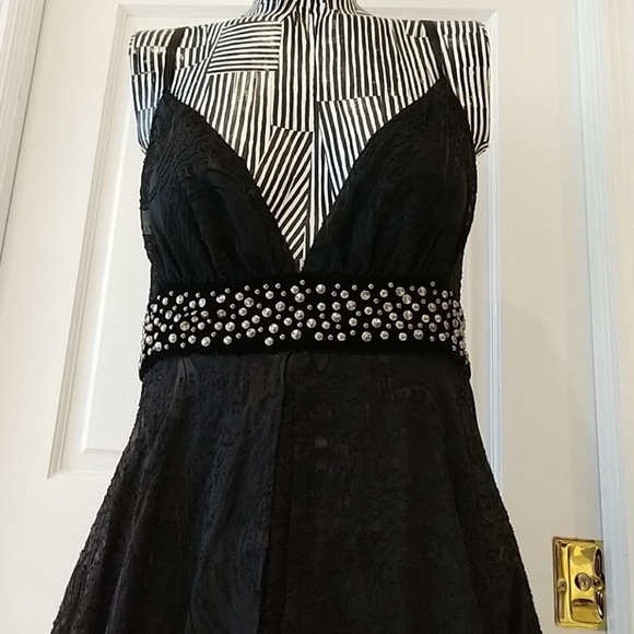 BEBE Evening Gown w/train. Sz Med - Picture 2 of 5